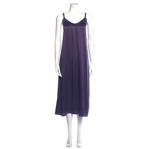 Vince Silk Slip Dress in Eggplant